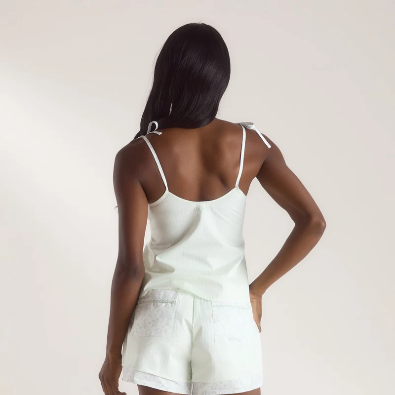 Bloom & Stripe Cami-Oberteil - Salbei