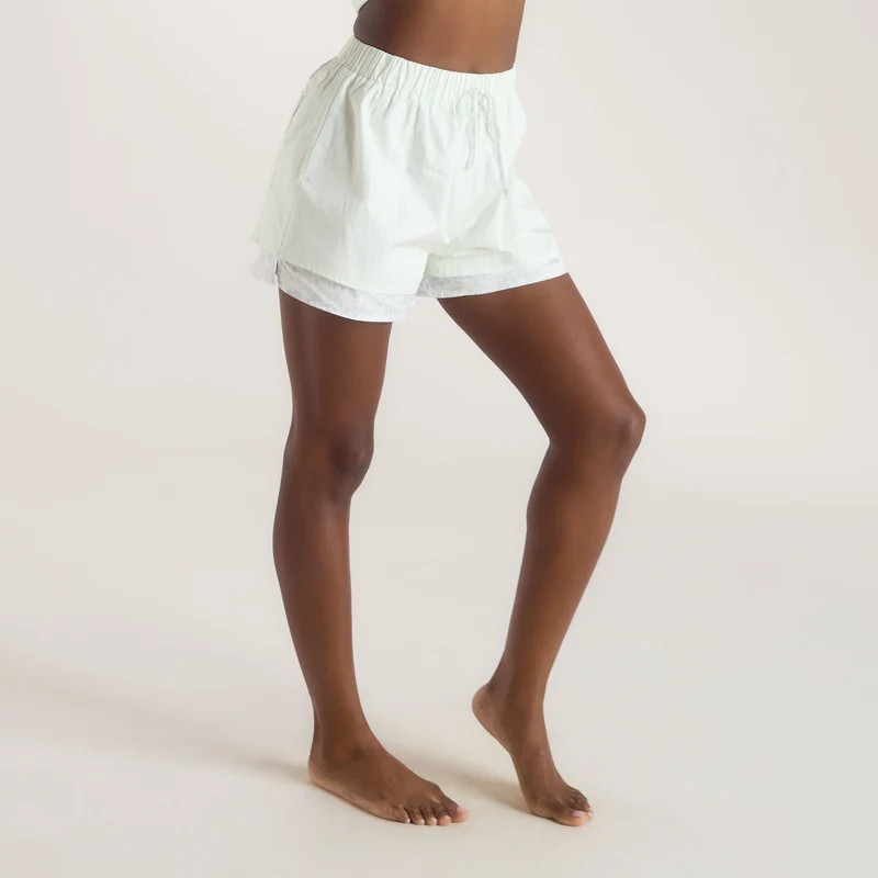 Bloom & Stripe Pyjamashort - Salbei