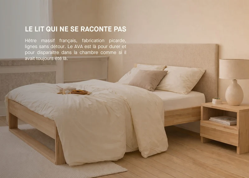 Lit avec sommier en bois massif AVA