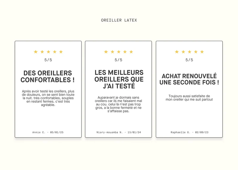 Oreiller en latex naturel