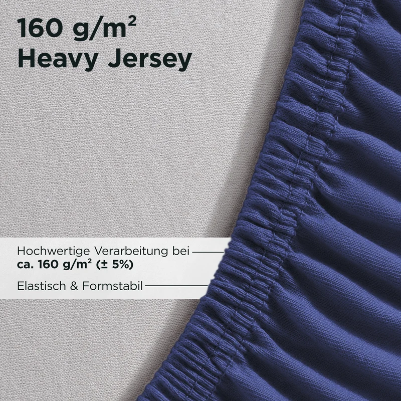 Jersey Spannbettlaken aus 100 % Baumwolle Navyblau