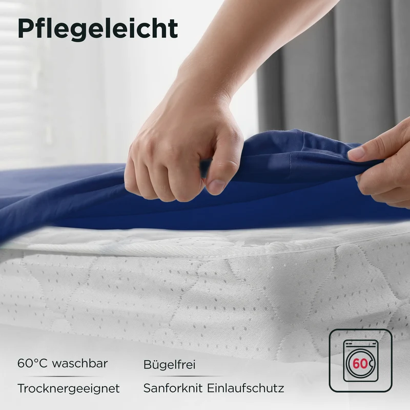 Jersey Spannbettlaken aus 100 % Baumwolle Navyblau