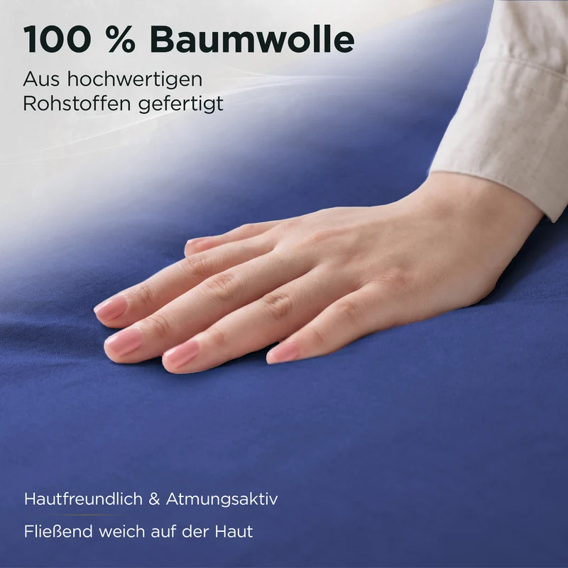Jersey Spannbettlaken aus 100 % Baumwolle Navyblau