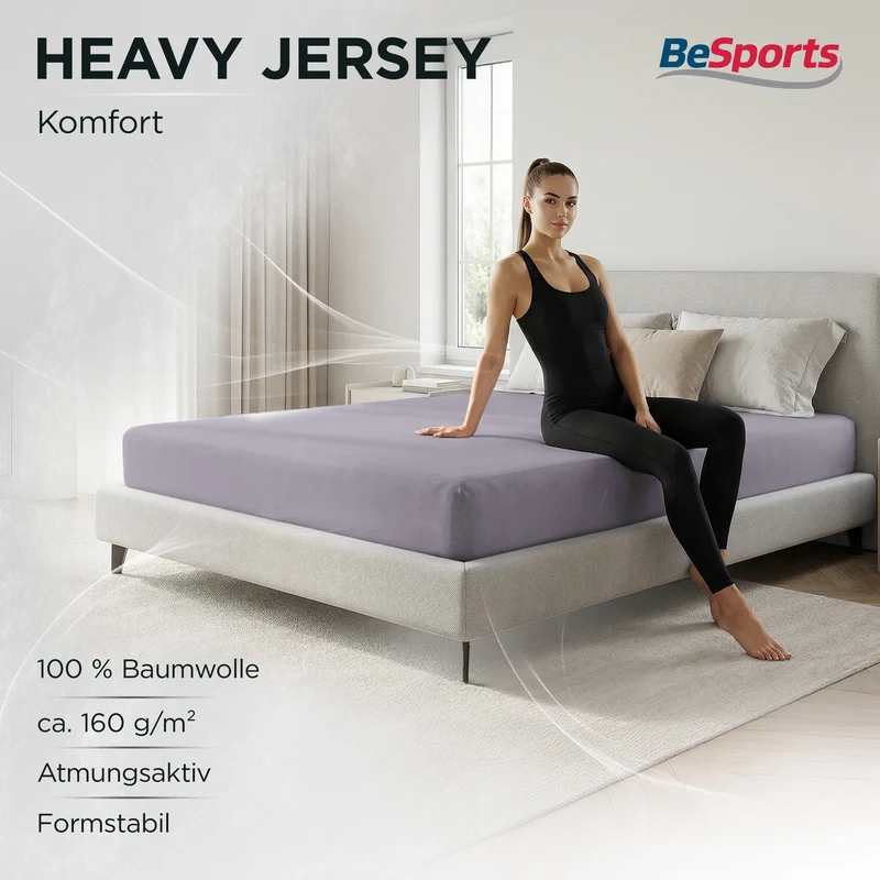 Jersey Spannbettlaken aus 100 % Baumwolle Grau