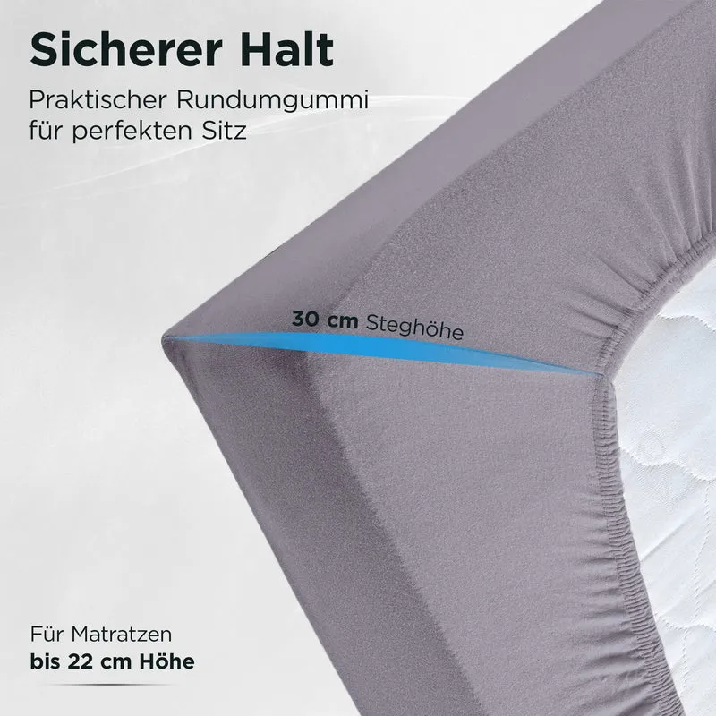 Jersey Spannbettlaken aus 100 % Baumwolle Grau