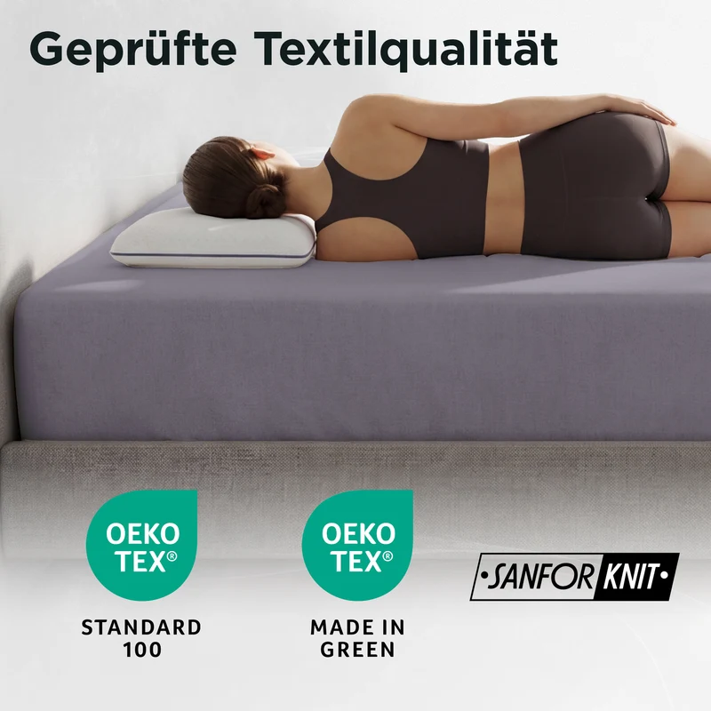 Jersey Spannbettlaken aus 100 % Baumwolle Grau