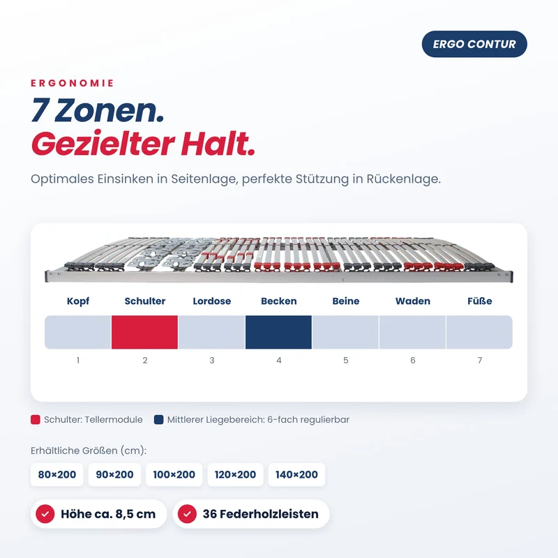 Ergo Contur 7 Zonen Tellerlattenrost NV