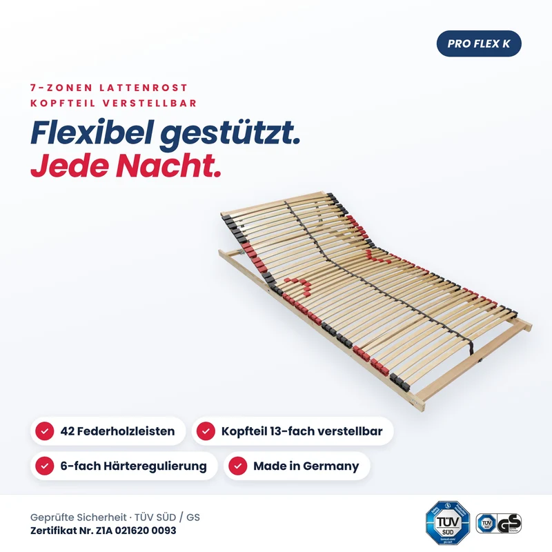 BeSports Pro Flex K, 42 Leisten, Kopfteil verstellbar