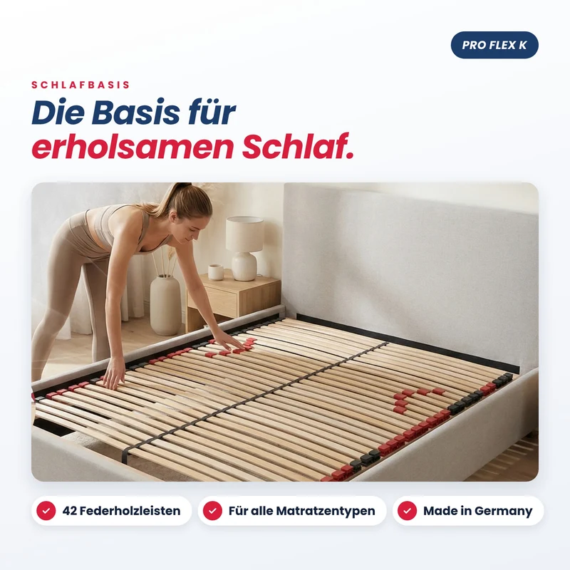BeSports Pro Flex K, 42 Leisten, Kopfteil verstellbar