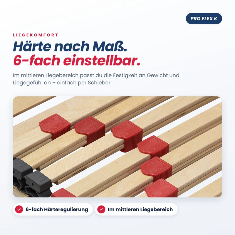 BeSports Pro Flex K, 42 Leisten, Kopfteil verstellbar
