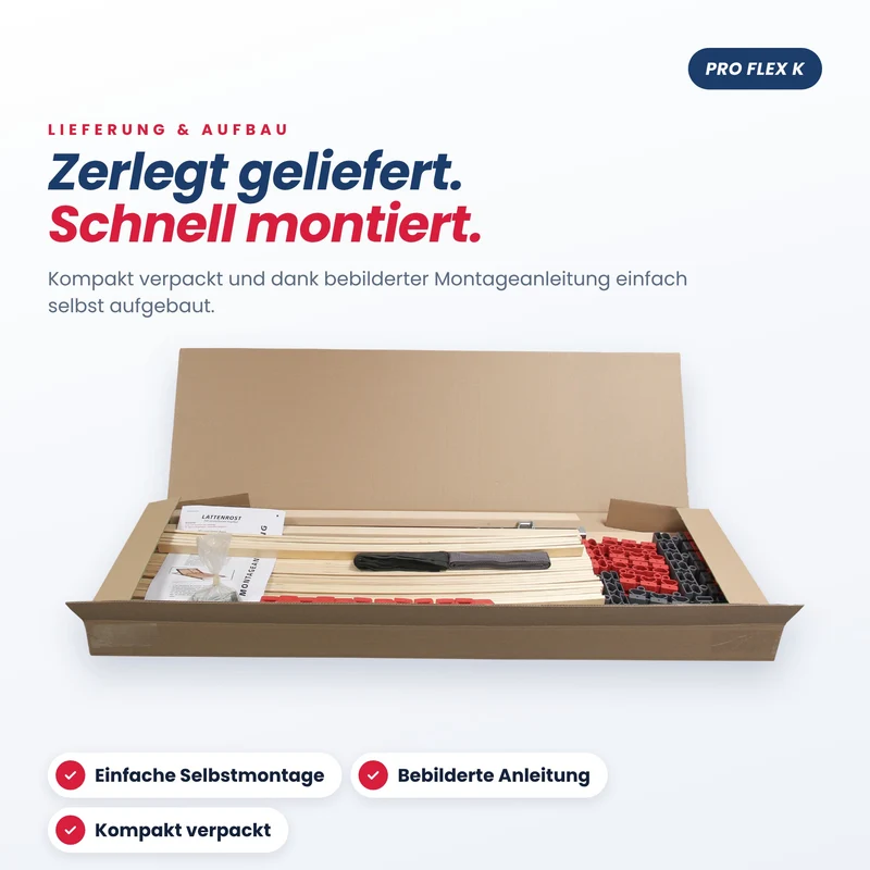 BeSports Pro Flex K, 42 Leisten, Kopfteil verstellbar