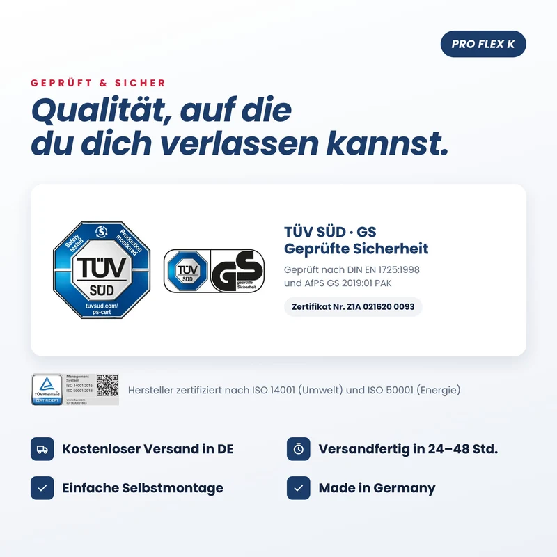 BeSports Pro Flex K, 42 Leisten, Kopfteil verstellbar