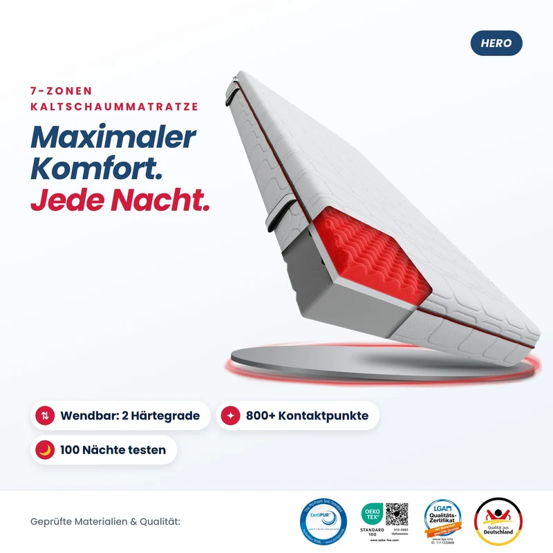 Hero 7-Zonen Kaltschaummatratze