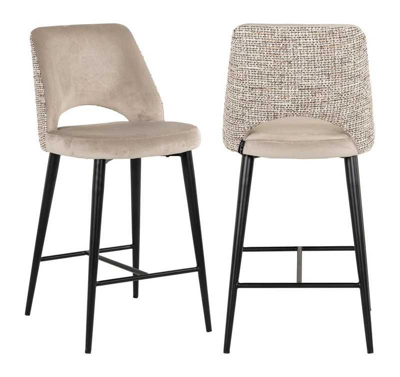 Barhocker Tabitha Richmond – Samtbezug trendy nature, Metallgestell