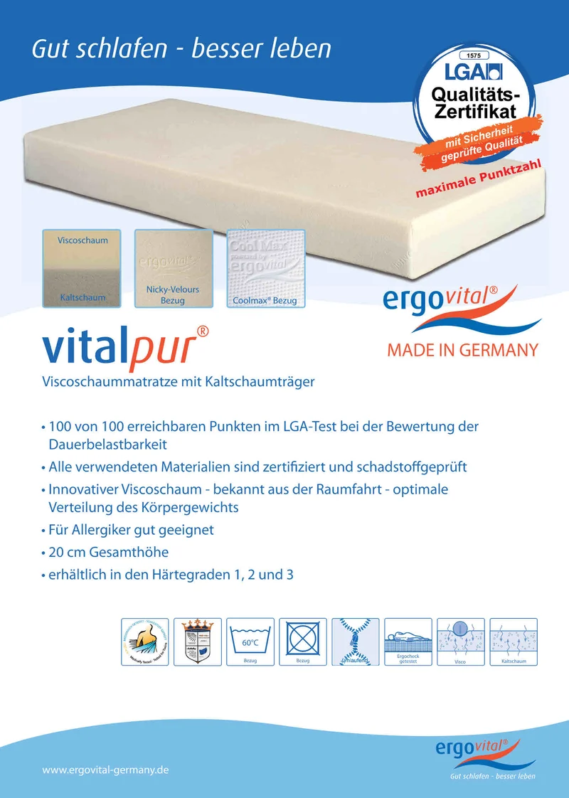 Visco Matratze ergovital vitalpur