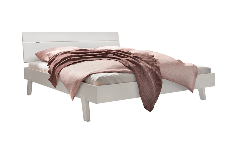Hasena Bett Imperia aus der Kollektion Trento in Weiß mit Holzfüßen