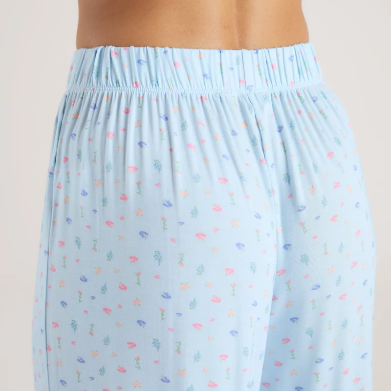 Modal Pyjama-Unterteil - Florales Blau