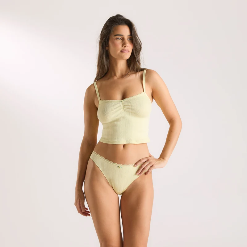 Pointelle Cami-Oberteil - Butterblume