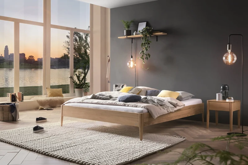Hasena Pieve Massivholzbett Eiche bright geölt, Lounge-Kollektion