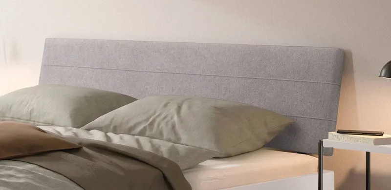 Hasena Polsterbett Vasto Weiß mit gepolstertem Kopfteil Light Grey