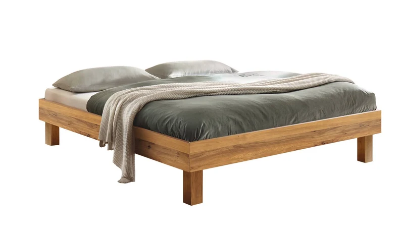 Hasena Bett Rapallo Wildeiche Massivholz, Kollektion Trento, puristisch