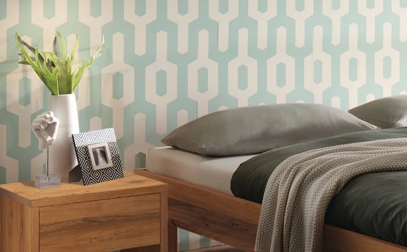 Hasena Bett Rapallo Wildeiche Massivholz, Kollektion Trento, puristisch