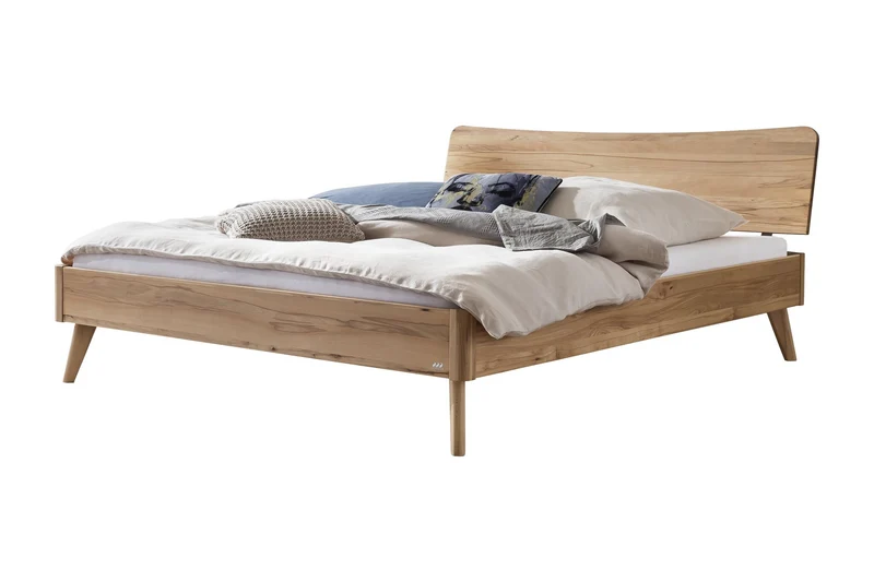 Hasena Caluso Massivholzbett Wildbuche natur mit geschwungenem Kopfteil
