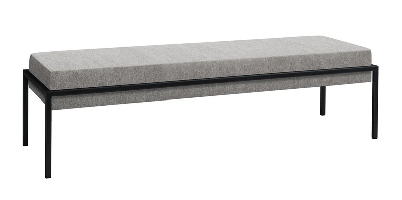 Hasena Sitzbank Pato Art Déco Schwarz mit Grau-Bezug inkl. Kissen