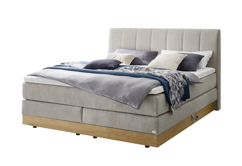 Hasena Pedrosa Boxspringbett mit Stauraum, Eiche bright, Topper wählbar