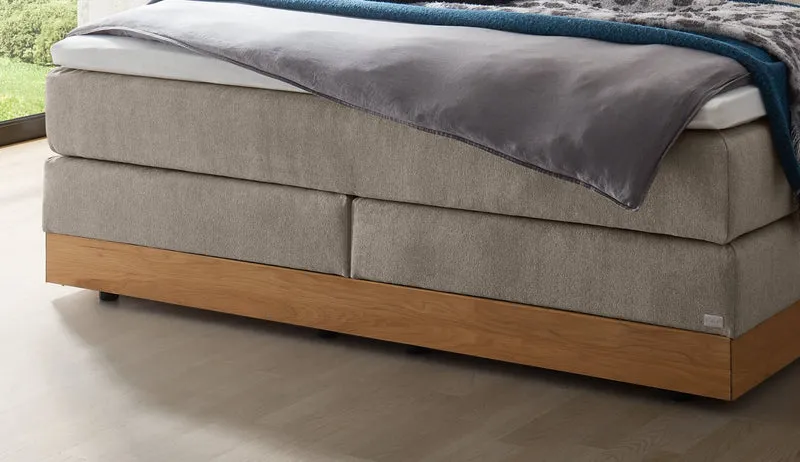 Hasena Pedrosa Boxspringbett mit Stauraum, Eiche bright, Topper wählbar