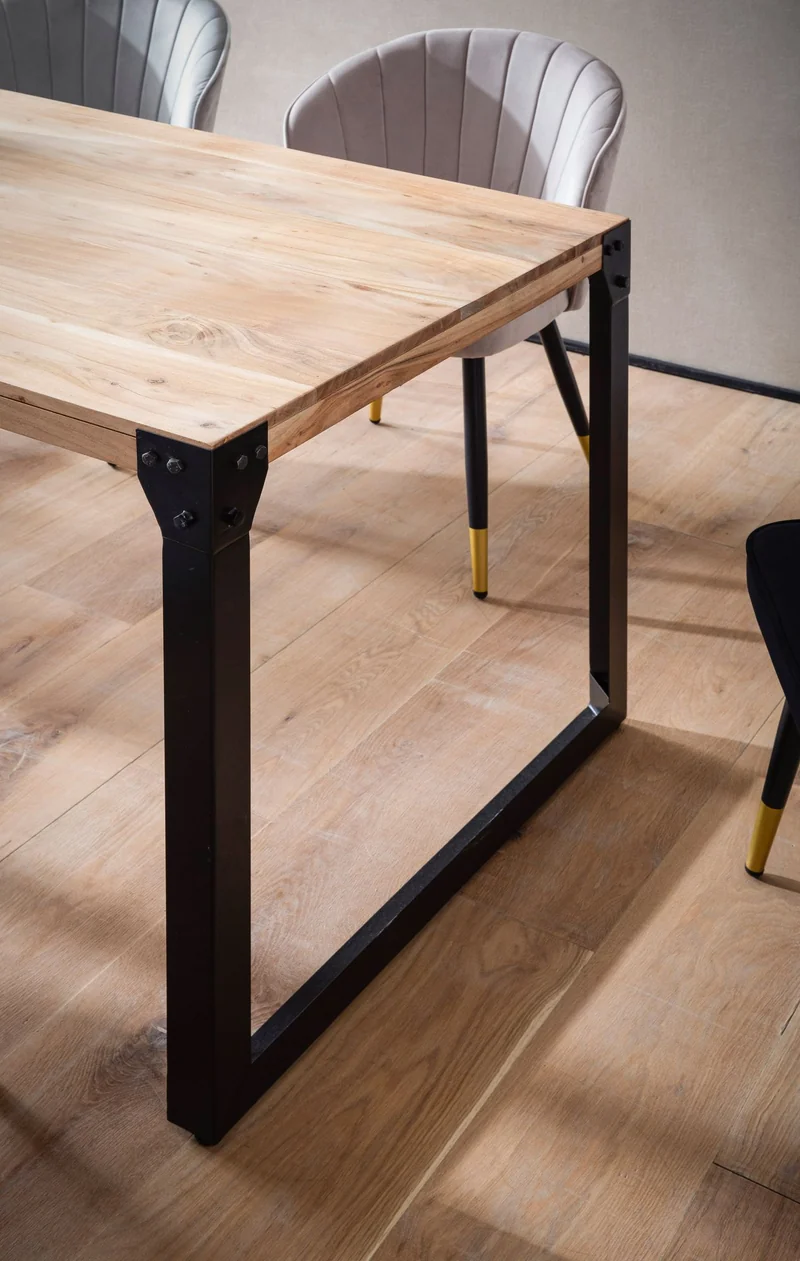 Esszimmertisch 120x60x76cm Akazie Massivholz Metall Industrial Stil
