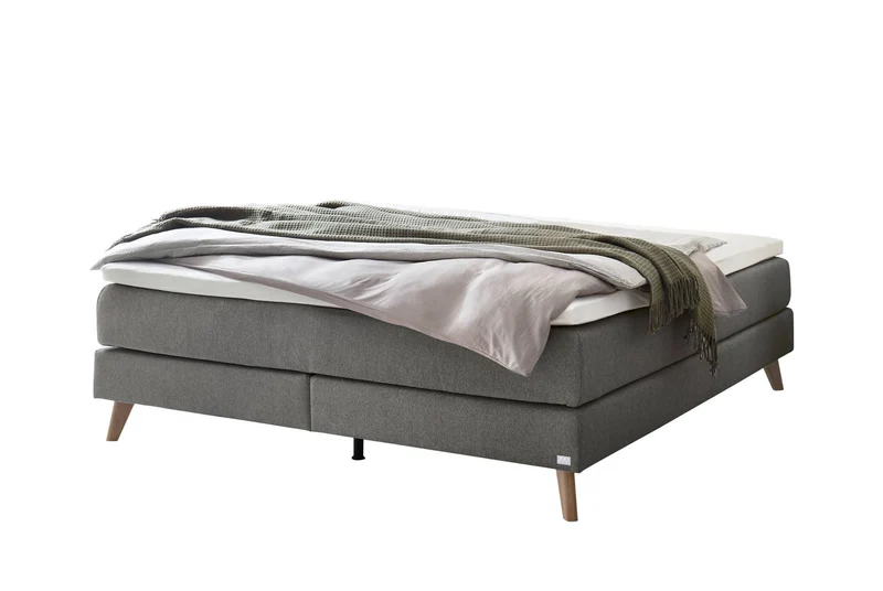 Hasena Boxspringbett Beatriz ohne Kopfteil, Eiche bright mit Pace grey