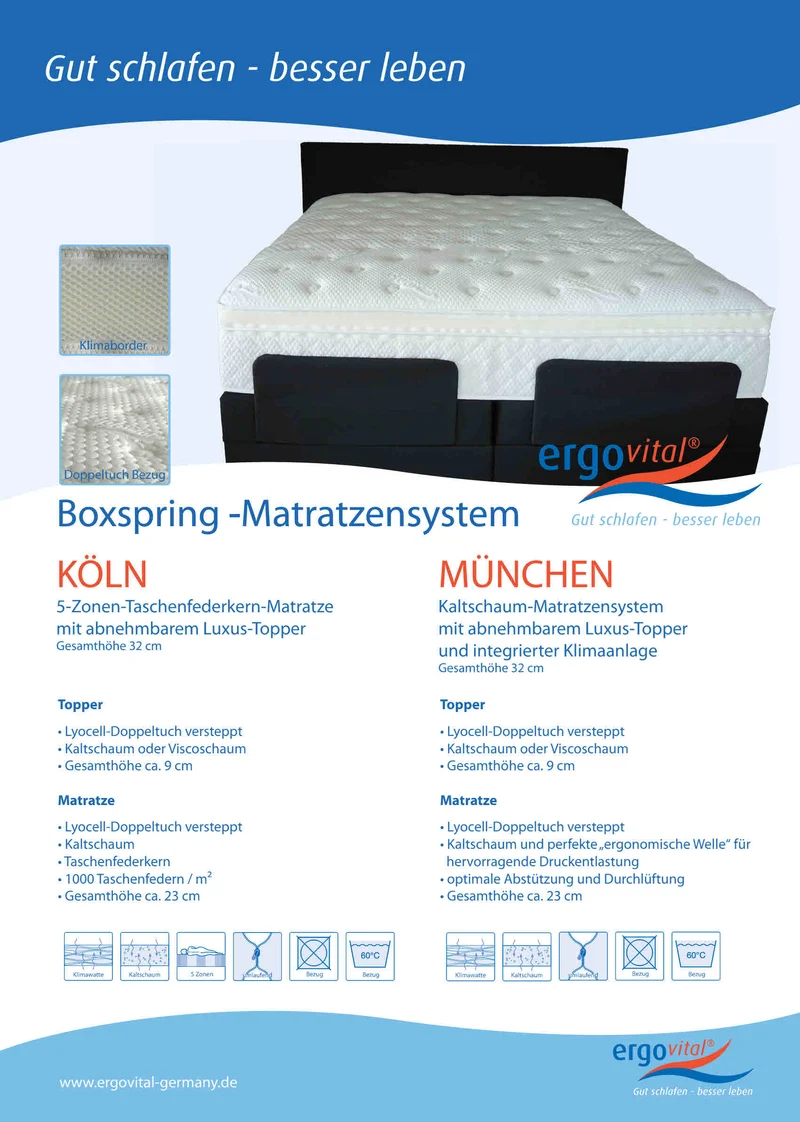 Boxspring Matratze ergovital köln