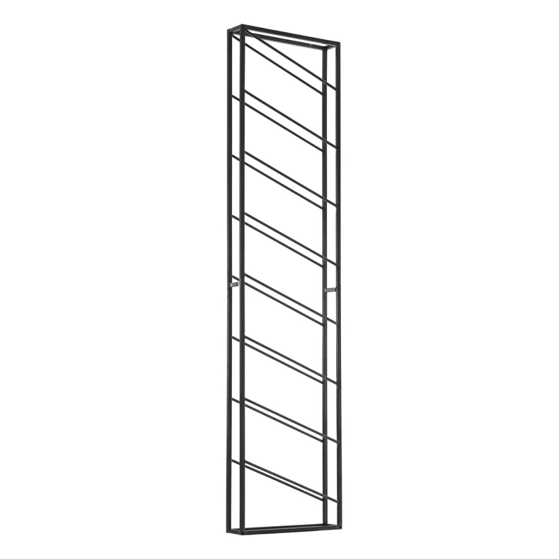 Weinregal Wand Metall Schwarz 36x150x8cm für 8 Flaschen Hängend