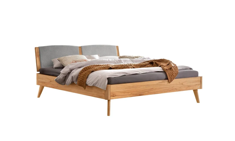 Hasena Bett Fabro Lounge Wildbuche natur mit gepolstertem Kopfteil