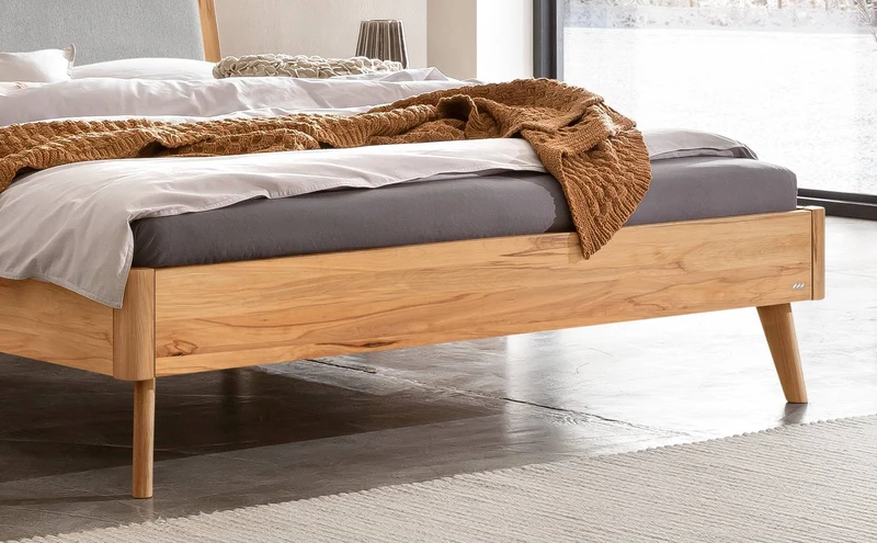 Hasena Bett Fabro Lounge Wildbuche natur mit gepolstertem Kopfteil