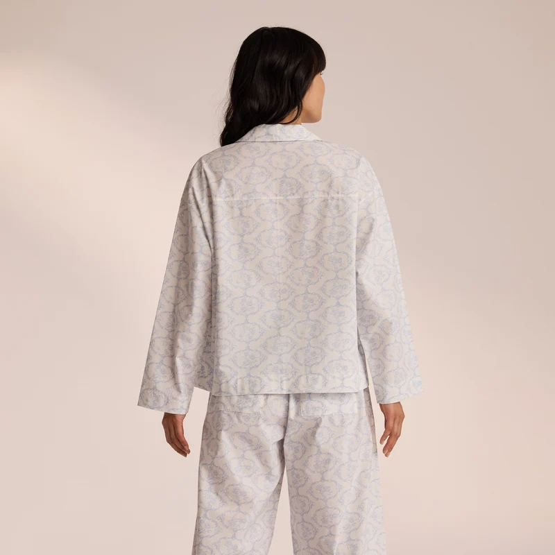 Baumwoll-Pyjamahemd - Blau