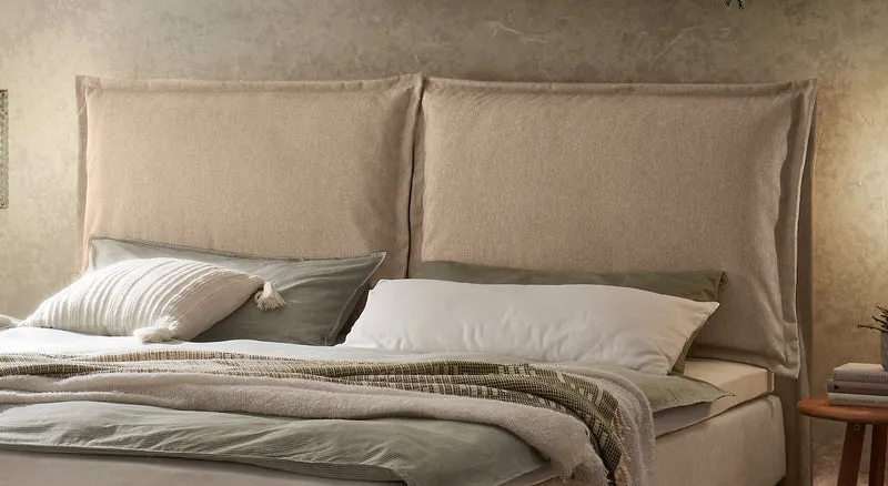 Hasena Boxspringbett Ricarda Pronto, Eiche bright massiv mit Sand-Bezug
