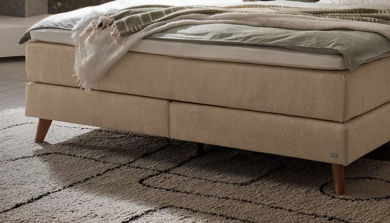 Hasena Boxspringbett Ricarda Pronto, Eiche bright massiv mit Sand-Bezug