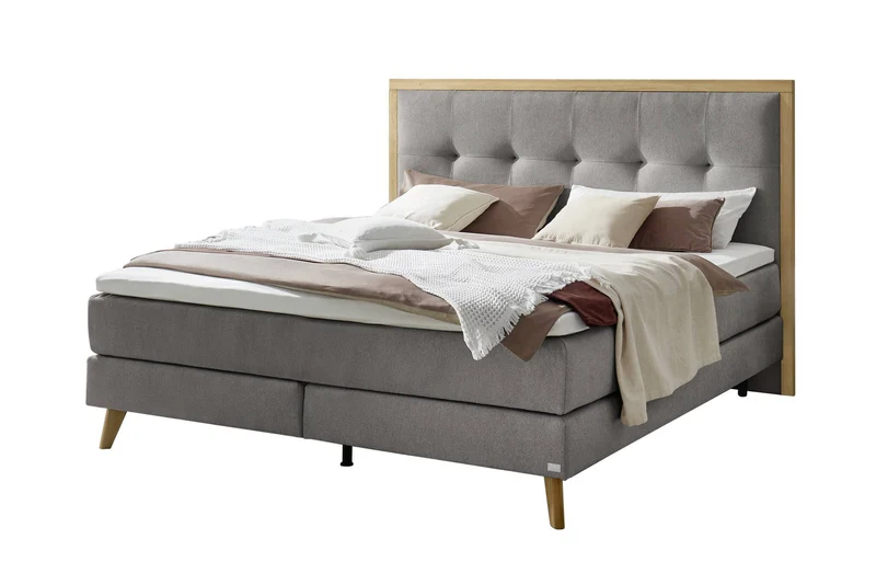 Hasena Boxspringbett Marisol in Eiche bright mit wählbarem Topper