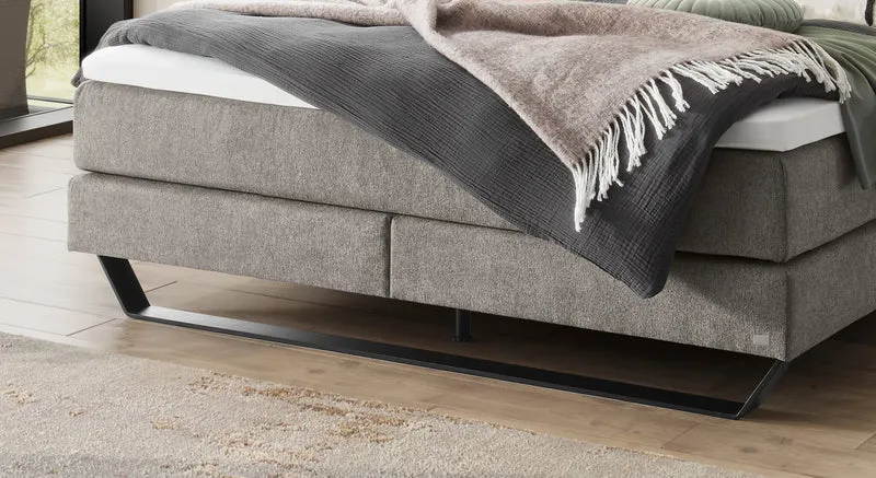 Hasena Boxspringbett Julieta ohne Kopfteil, Pace Grey mit Metallkufe