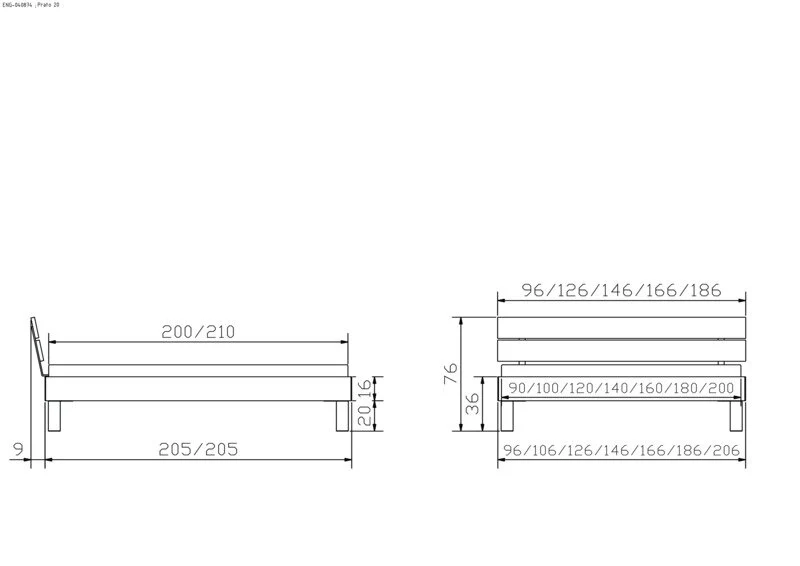 Hasena Massivholzbett Prato der Kollektion Trento in Nussbaum geölt