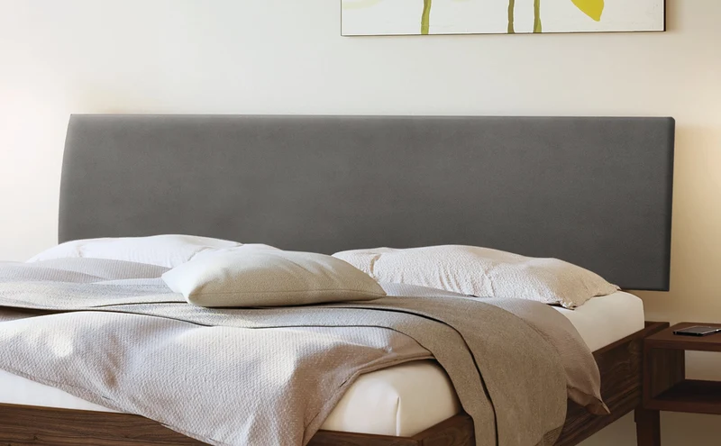 Hasena Massivholzbett Lorenzo Nussbaum geölt mit gepolstertem Kopfteil