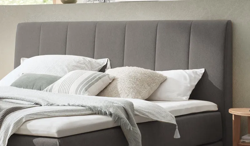 Hasena Boxspringbett Estela Eiche bright mit Topper-Wahl, Pace grey
