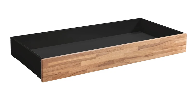 Hasena Roll-Box Bergamo Bettkasten Schwarz-Kernbuche mit Rollen, rollbar