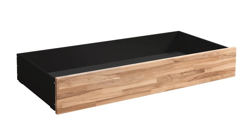 Hasena Roll-Box Bergamo Bettkasten Schwarz-Kernbuche mit Rollen, rollbar