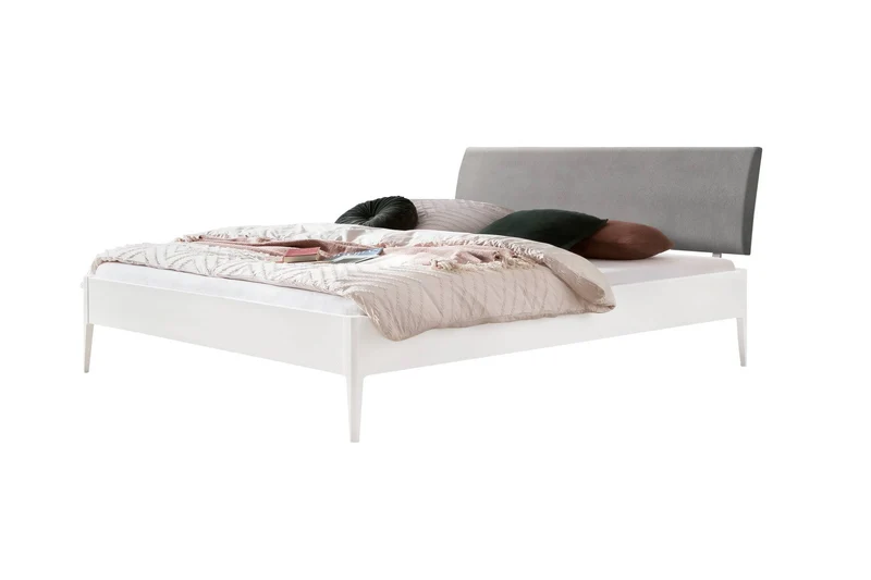 Hasena Polsterbett Sestola Lounge, Weiß mit Bezug Pace Light Grey