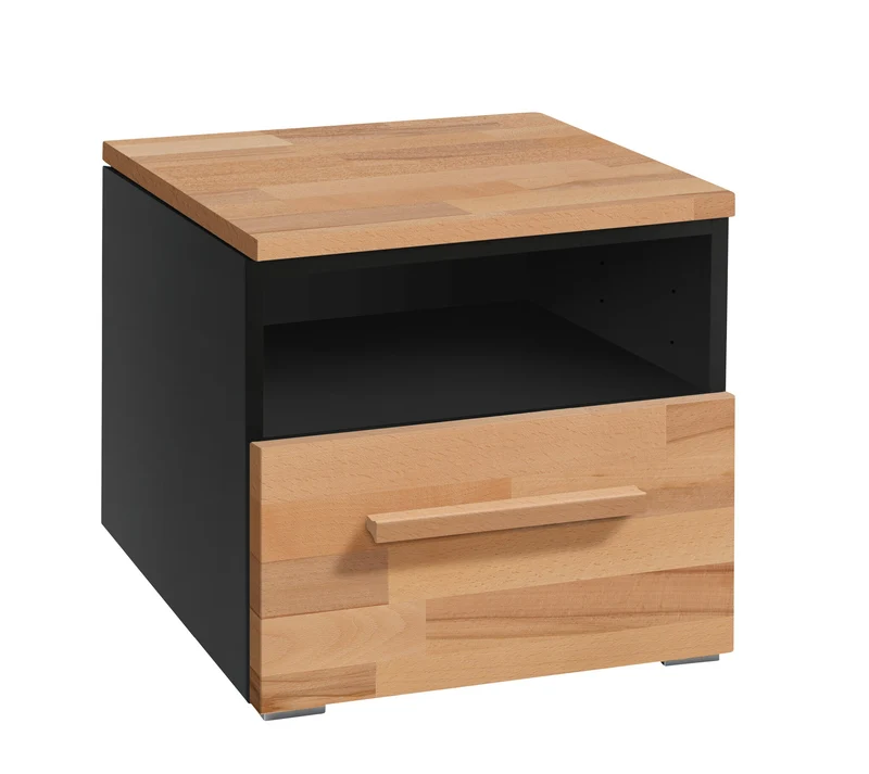 Hasena Nachttisch Onia Schwarz mit Kernbuche-Front Selezione