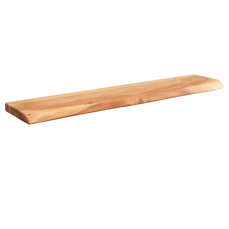 Wandregal Baumkante Akazie Massivholz 80cm Landhausstil Natur