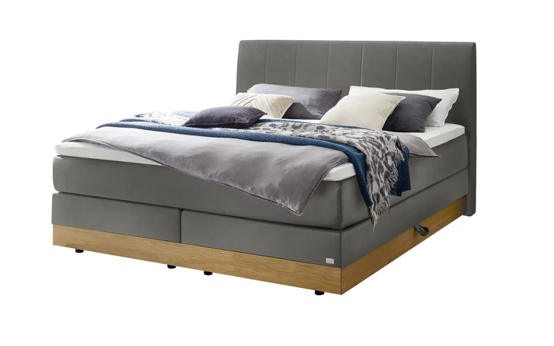 Hasena Boxspringbett Pedrosa mit Stauraum und Topperwahl in Eiche bright